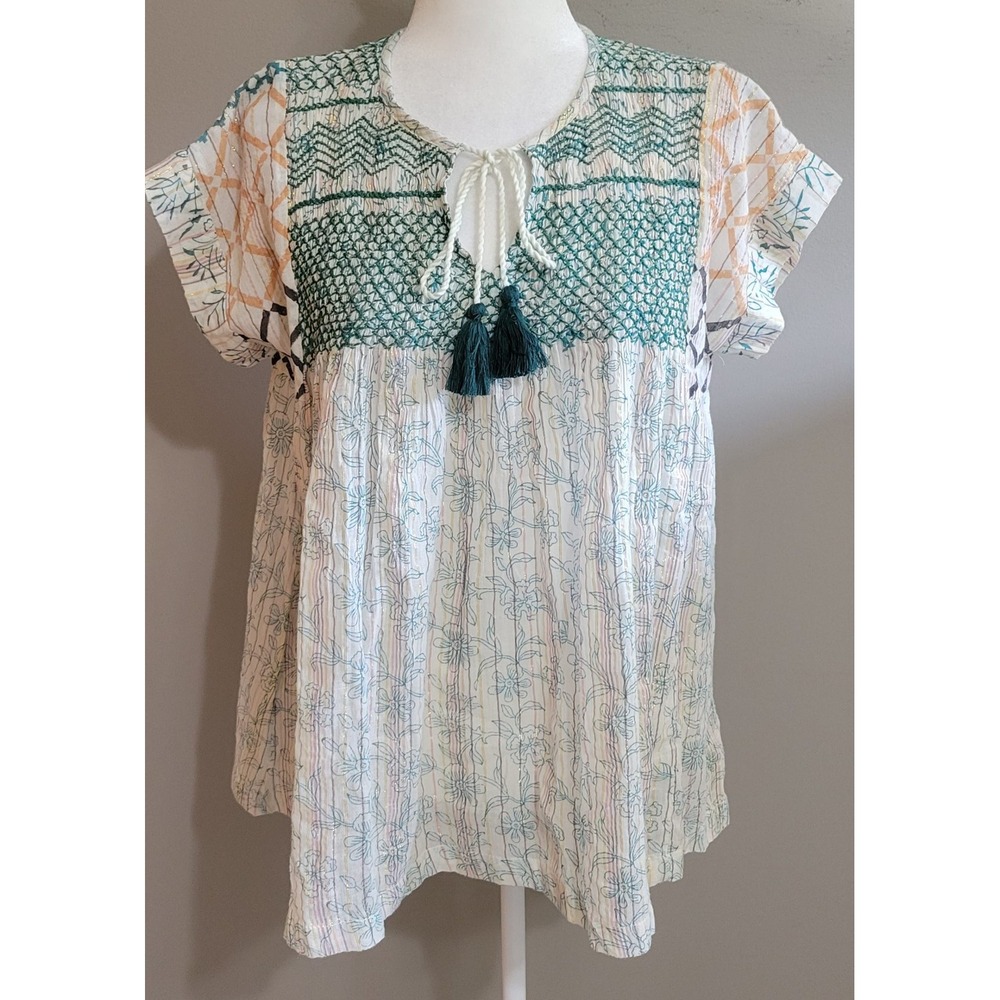 NWT Rachel Roy Tassel Boho Peasant Blouse